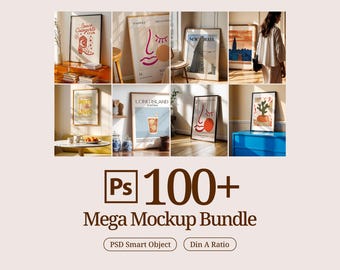 Frame Mockup PSD Bundle: 100+ Wall Art & Poster Templates (Digital Download)