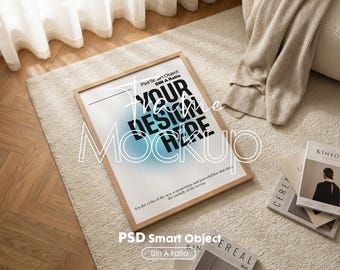 Vertical Frame Mockup PSD, Wall Art Poster, DIN A Ratio
