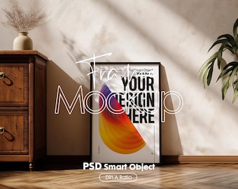 Vertical  Frame Mockup: Wall Art Display (PSD Digital Download) DIN A Ratio