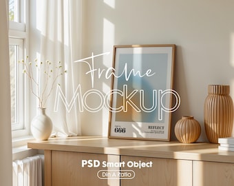Din A Ratio Frame Mockup PSD: Wall Art Mockup (Digital)