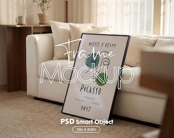 Vertical Frame Mockup PSD, Wall Art Poster, DIN A Ratio