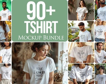 90 T-Shirt Mockup PSD: Gildan & Bella Canvas Tee Templates