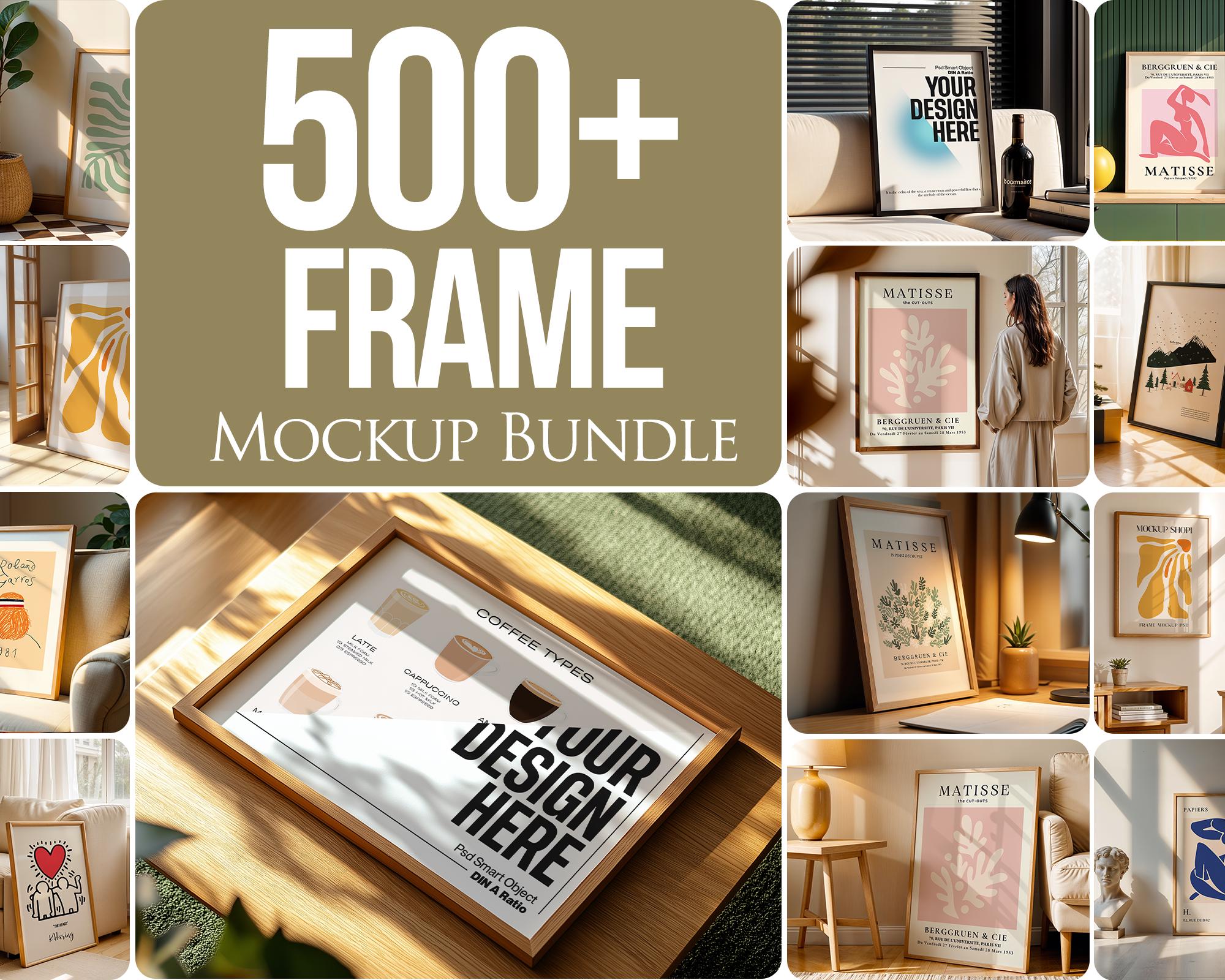 500+ Frame Mockup PSD Bundle: Wall Art Display (Digital Download)