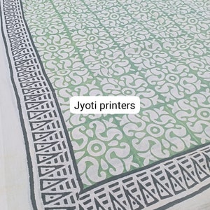 Hand Block Print Cotton Sarong: Green Indian Pareo Beach Wrap