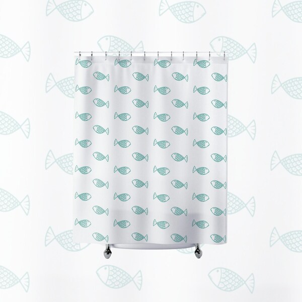 Fish Shower Curtain Etsy