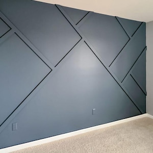 Customized Accent Wall Plans, Amazing Wall Design, Trim Wall Design, Digital Download , Unique Wall Design With Blueprints And Cutting List