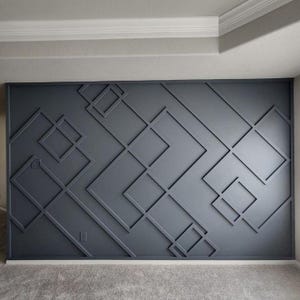 Customized Accent Wall Plans, Amazing Wall Design, Trim Wall Design, Digital Download , Unique Wall Design With Blueprints And Cutting List