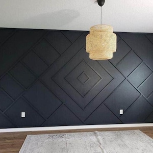 Customized Accent Wall Plans, Amazing Wall Design, Trim Wall Design, Digital Download , Unique Wall Design With Blueprints And Cutting List