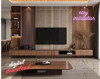 Custom 3D TV & Wall Unit Designs – Creative Wooden Console Ideas for Your Living Room