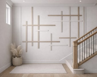 Projeto de parede decorativa pronta para uso – Planta e lista de cortes