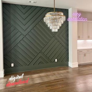 Customized Accent Wall Plans, Amazing Wall Design, Trim Wall Design, Digital Download , Unique Wall Design With Blueprints And Cutting List