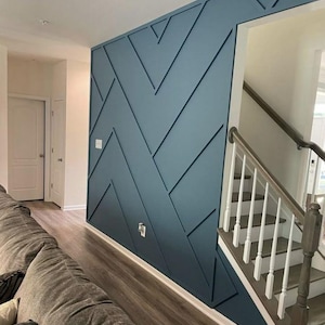 Customized Accent Wall Plans, Amazing Wall Design, Trim Wall Design, Digital Download , Unique Wall Design With Blueprints And Cutting List