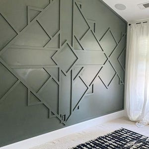 Customized Accent Wall Plans, Amazing Wall Design, Trim Wall Design, Digital Download , Unique Wall Design With Blueprints And Cutting List