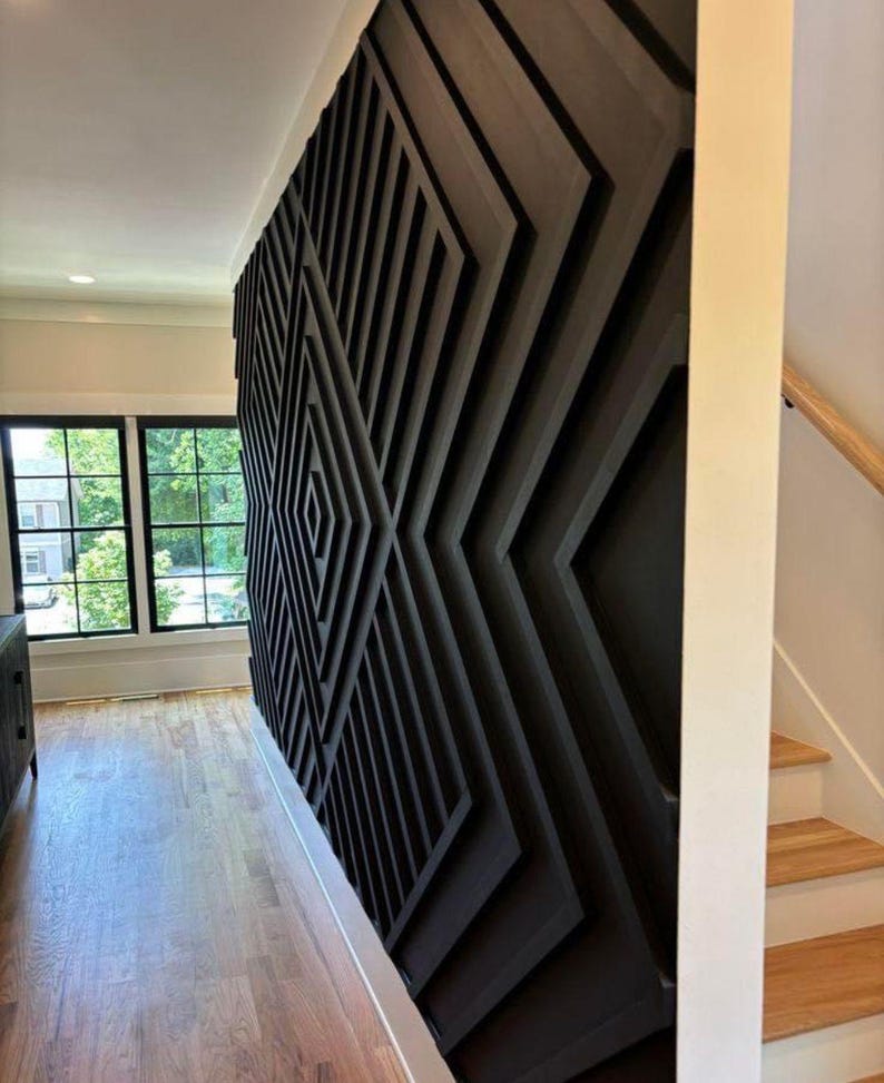 DIY Accent Wall Design | Custom Trim Wall Plans With Blueprint ...