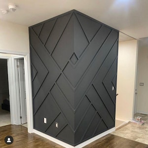 Customized Accent Wall Plans, Amazing Wall Design, Trim Wall Design, Digital Download , Unique Wall Design With Blueprints And Cutting List