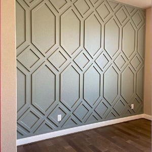Customized Accent Wall Plans, Amazing Wall Design, Trim Wall Design, Digital Download , Unique Wall Design With Blueprints And Cutting List