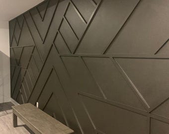 Geometrisk träväggpanel, modern accentväggdekor