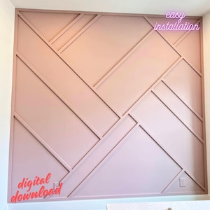 Customized Accent Wall Plans, Amazing Wall Design, Trim Wall Design, Digital Download , Unique Wall Design With Blueprints And Cutting List