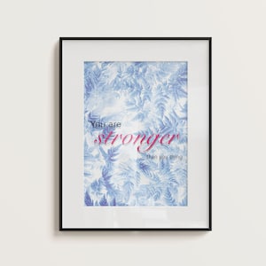 You Are Stronger Than You Think, Motivational Pirintable Wall Art Housewarming Gift, Home Sign, Modern Art Print, Living Room wall art