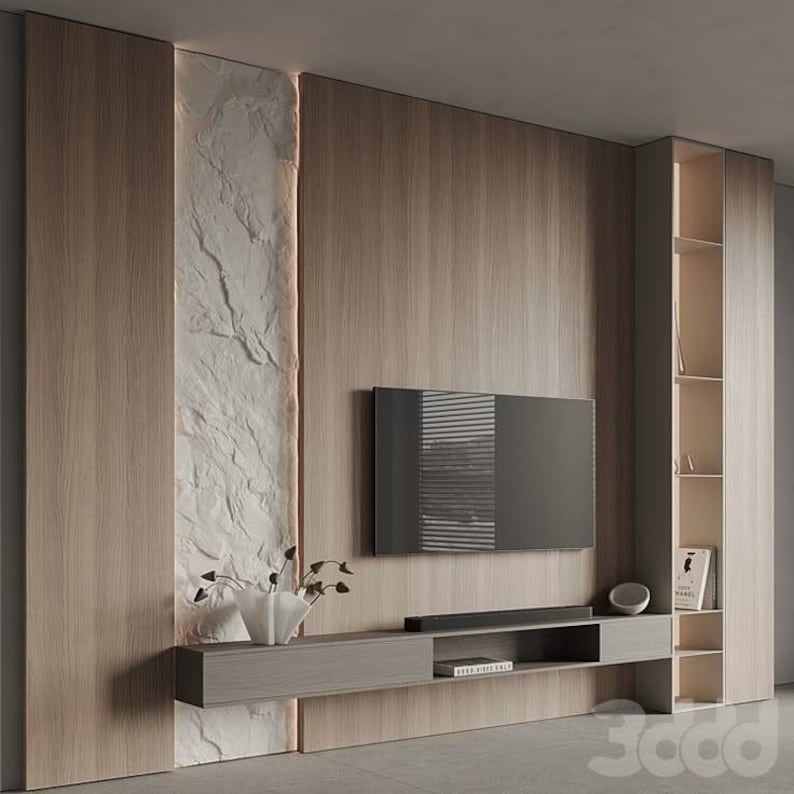 Custom 3D TV & Wall Unit Designs – Creative Wooden Console Ideas for ...