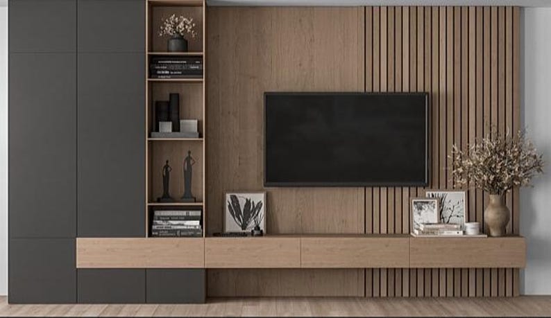 Custom 3D TV & Wall Unit Designs – Creative Wooden Console Ideas for ...