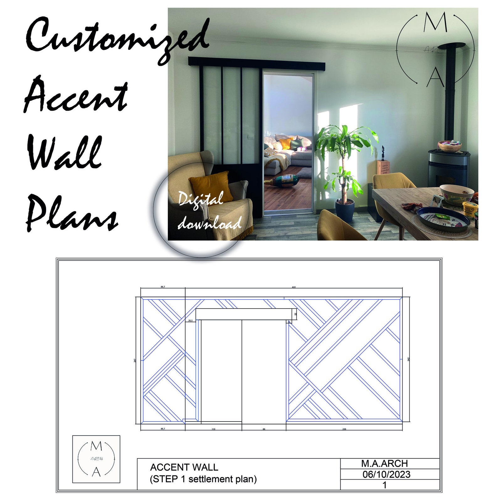 Customized Accent Wall Plans, Amazing Wall Design, Trim Wall Design