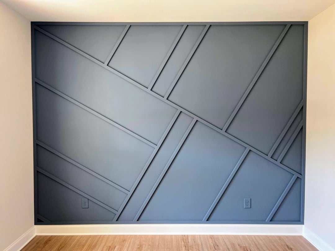 Modern Geometric Wall Paneling, Custom Accent Wall Design - Etsy