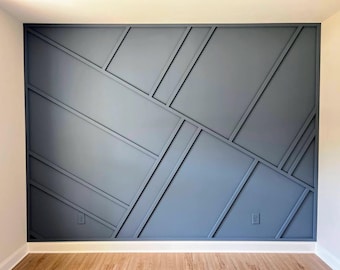 Moderna geometriska väggpaneler, anpassad accentväggdesign