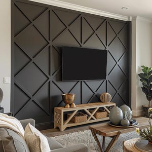 Customized Accent Wall Plans, Amazing Wall Design, Trim Wall Design, Digital Download , Unique Wall Design With Blueprints And Cutting List