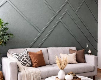Geometriska väggpaneler, modern accentdekor, gör-det-själv-väggdesign