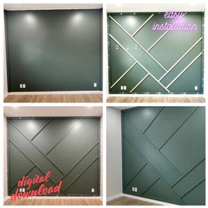 Customized Accent Wall Plans, Amazing Wall Design, Trim Wall Design, Digital Download , Unique Wall Design With Blueprints And Cutting List