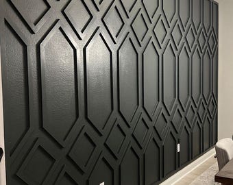 Geometric Wood Wall Panel, Modern Accent Wall Decor