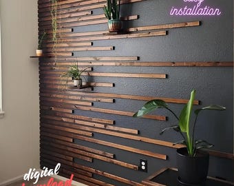 Customized Accent Wall Plans, Amazing Wall Design, Trim Wall Design, Digital Download , Unique Wall Design With Blueprints And Cutting List
