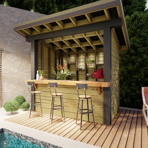 DIY Outdoor Bar Plans, Step-by-step Instructions (PDF Download) - Etsy