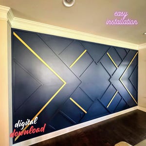 Wall Moulding Kit for TV Unit , Wainscoting panelling , Wall Molding Package , Ready Cut Bespoke Panels, Customized Accent Wall Plans