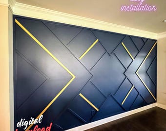 Projetos personalizados para paredes decorativas, molduras para lambris (download digital)