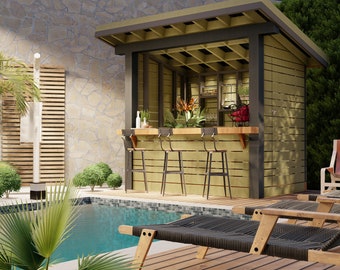Easy DIY Outdoor Bar Plans, Step  By  Step  Instructıon , Patio Bar Plans