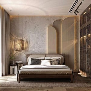 Custom 3D Bed & Headboard Wall Designs – Creative Wooden Panel Ideas for Your Bedroom