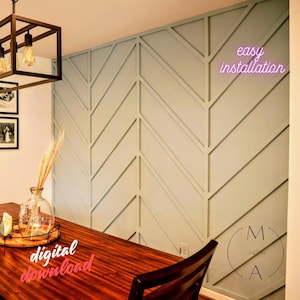 Customized Accent Wall Plans, Amazing Wall Design, Trim Wall Design, Digital Download , Unique Wall Design With Blueprints And Cutting List