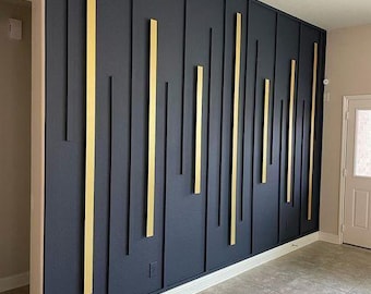 Customized Accent Wall Plans, Amazing Wall Design, Trim Wall Design, Digital Download , Unique Wall Design With Blueprints And Cutting List