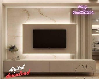 Panneau Mural Autocollant Carreaux Effet Marbre - 60x30cm, 3D Lavable - Décoration Flexible Pour TV Ou Toute Pièce
