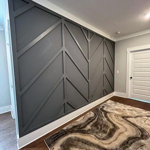 Customized Accent Wall Plans, Amazing Wall Design, Trim Wall Design, Digital Download , Unique Wall Design With Blueprints And Cutting List