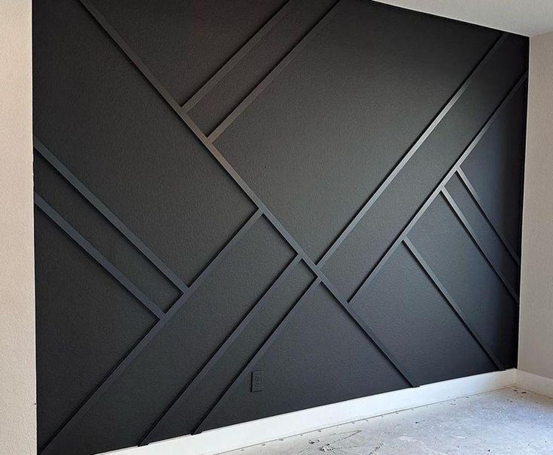 Customized Accent Wall Plans, Amazing Wall Design, Trim Wall Design, Digital Download , Unique Wall Design With Blueprints And Cutting List