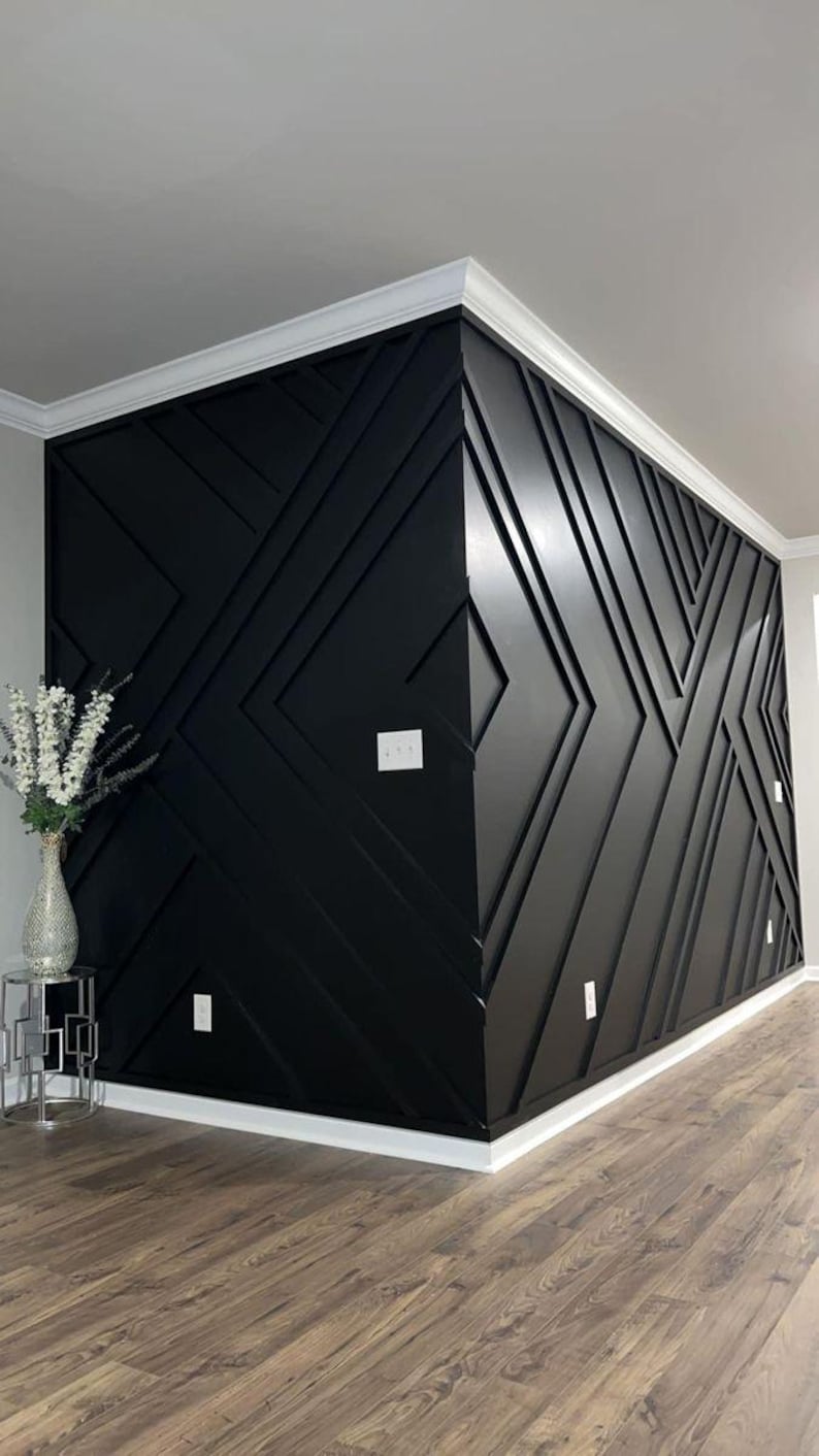 Geometric Wall Paneling, Modern Accent Wall Design - Etsy