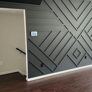Customized Accent Wall Plans, Amazing Wall Design, Trim Wall Design, Digital Download , Unique Wall Design With Blueprints And Cutting List