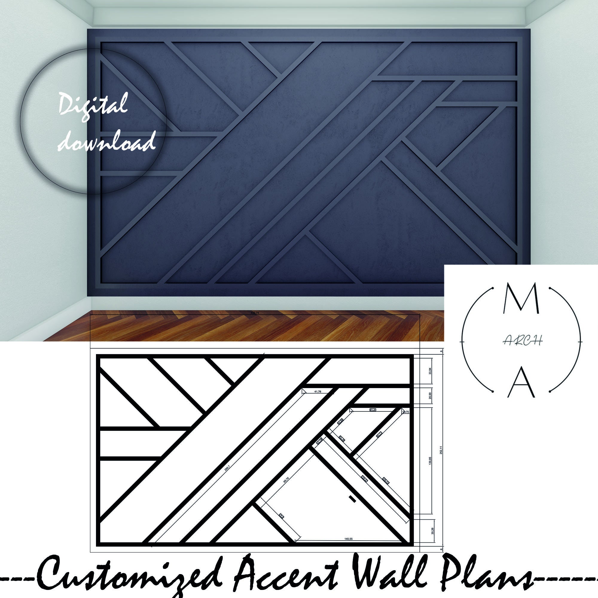 Customized Accent Wall Plans, Amazing Wall Design, Trim Wall Design