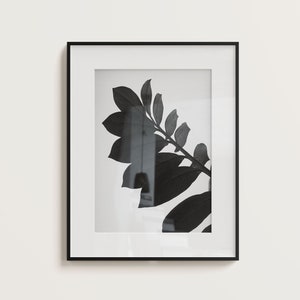 Black Botanical Wall Art, Black Modern Abstract Printable Leaf Prints, Housewarming Gift, Home Sign,  Modern Art Print, Living Room wall