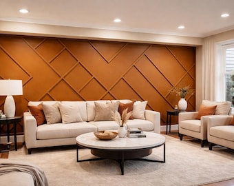 Customized Accent Wall Plans, Amazing Wall Design, Trim Wall Design, Digital Download , Unique Wall Design With Blueprints And Cutting List