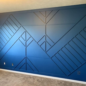 Customized Accent Wall Plans, Amazing Wall Design, Trim Wall Design, Digital Download , Unique Wall Design With Blueprints And Cutting List