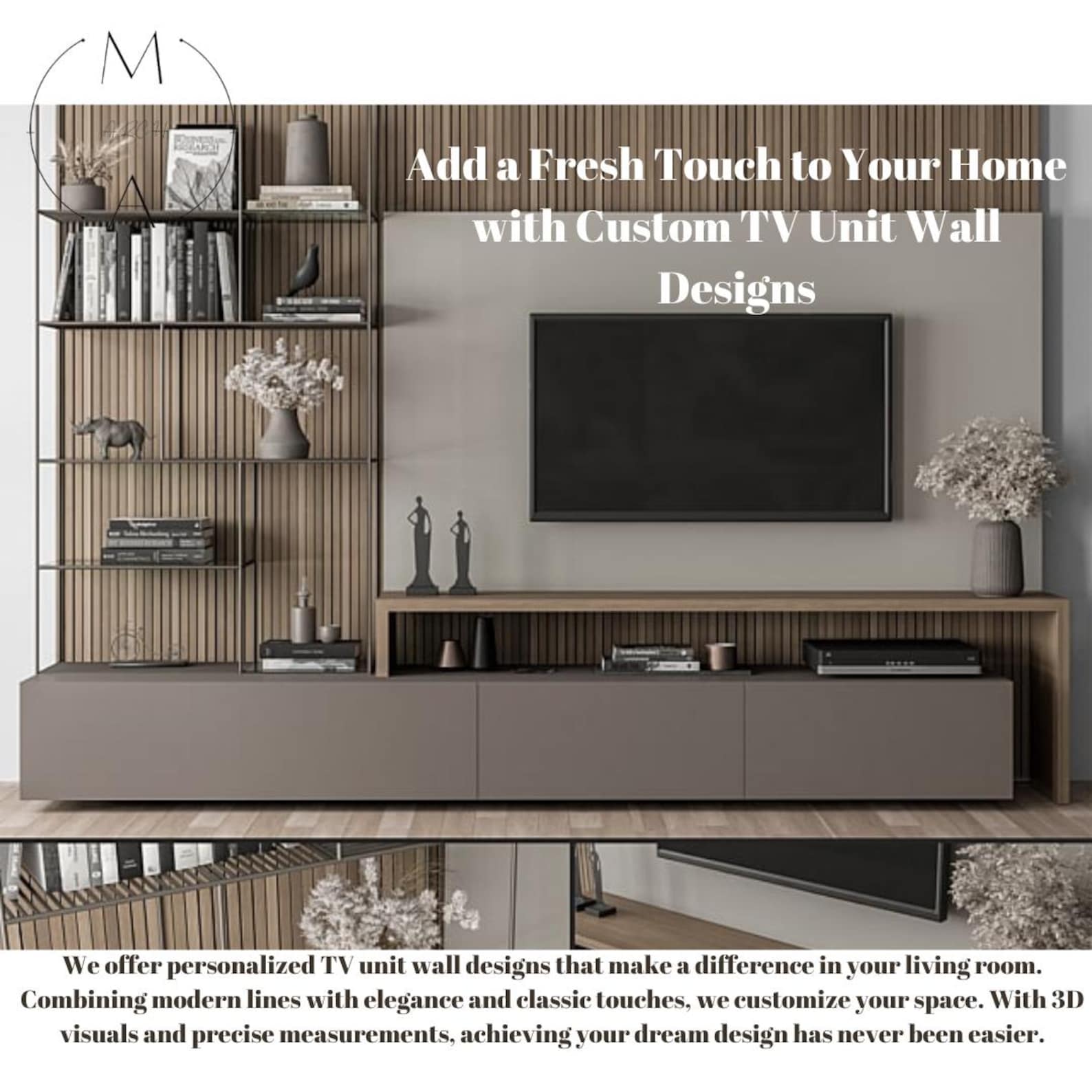 Custom 3D TV & Wall Unit Designs – Creative Wooden Console Ideas for ...